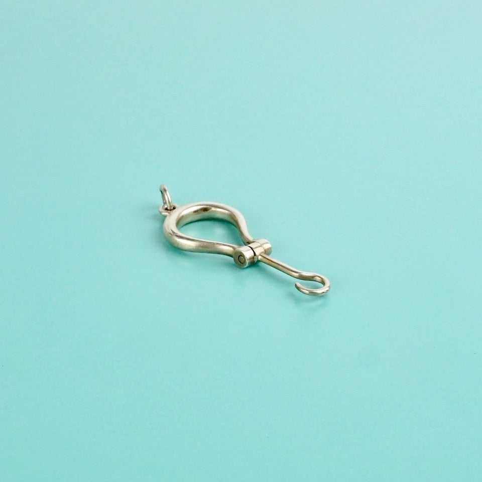Button Hook Silver Charm