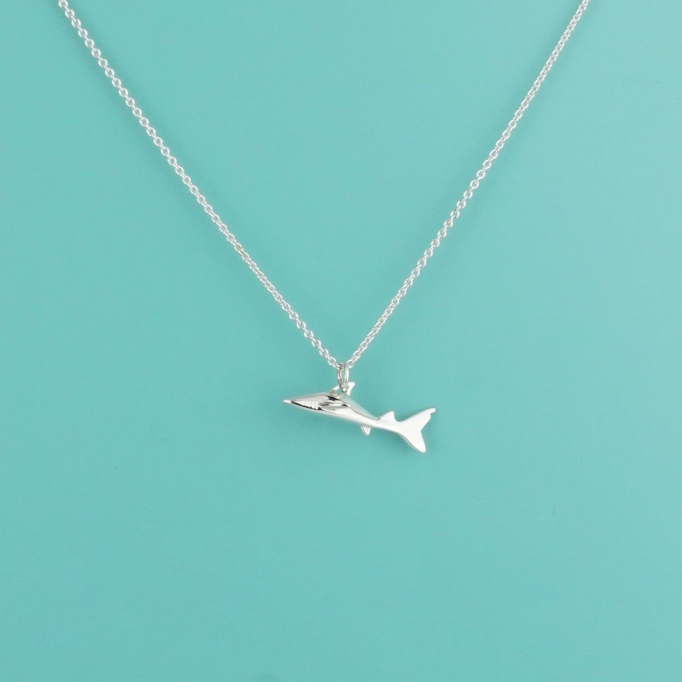 Silver on sale shark charm